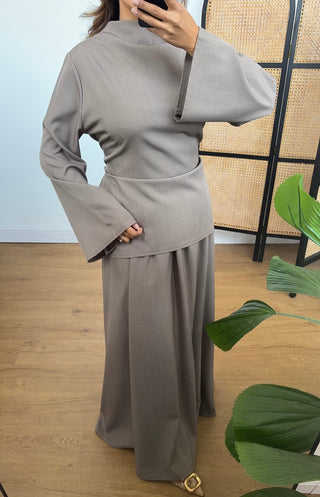 Taupe skirt coord - tia