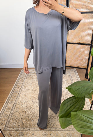 Charcoal casual t shirt coord - Fash Focused