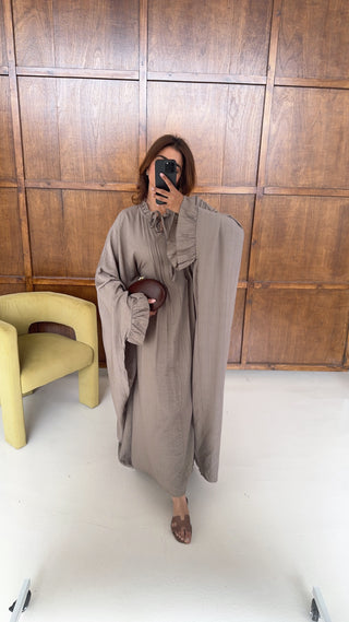 Taupe high neck dress- solea