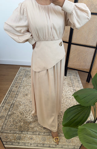 Beige maxi dress - velenzia - Fash Focused