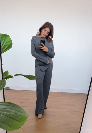 Charcoal basic loungewear coord - Verity - Fash Focused