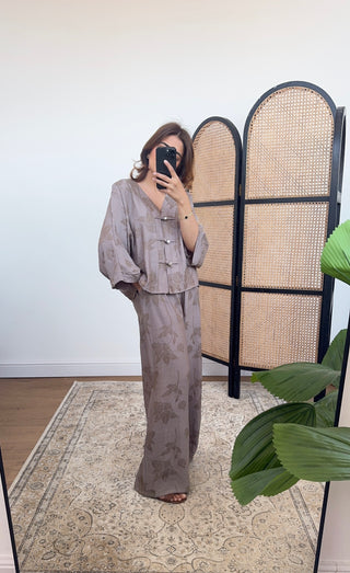 Taupe leaf flow coord- fifi - Fash Focused