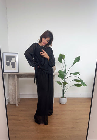 Black chiffon wrap coord- irie