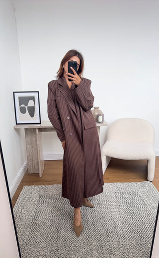 coco striped longline blazer - Aria - Fash Focused
