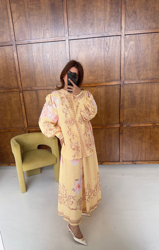 Lemon regal floral skirt coord - rose - Fash Focused