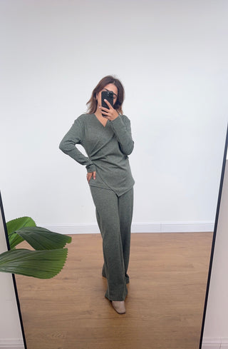 olive wrap coord- roselle - Fash Focused