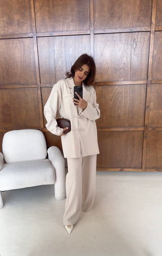 Cream blazer coord set- gaida
