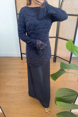 Navy lace dress- valentina