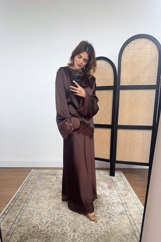 Coco lace satin two piece skirt coord- ilham - Fash Focused