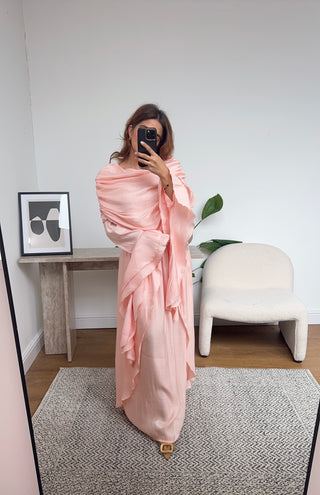 coral flare sleeve dress- grecia - Fash Focused