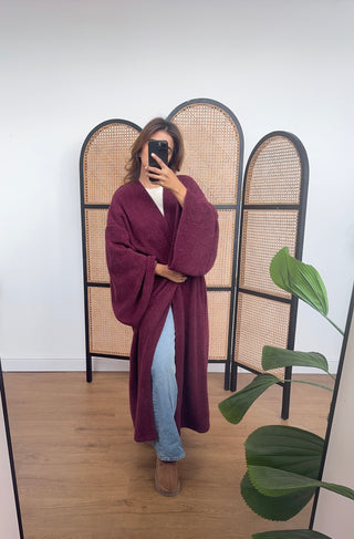 Aya kimono coatigan burgandy