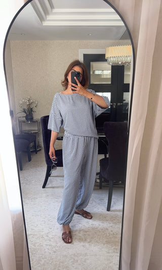Navy gingham coord- rera