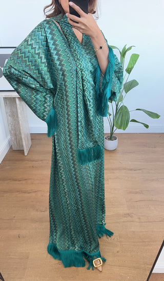 Emerald printed fringe dress- vinya