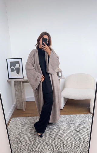 Aya kimono coatigan taupe - Fash Focused