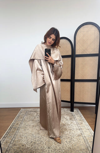 Champagne scarf dress with pockets - lumera - Fash Focused