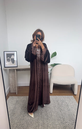 Coco velvet lace abaya- layla