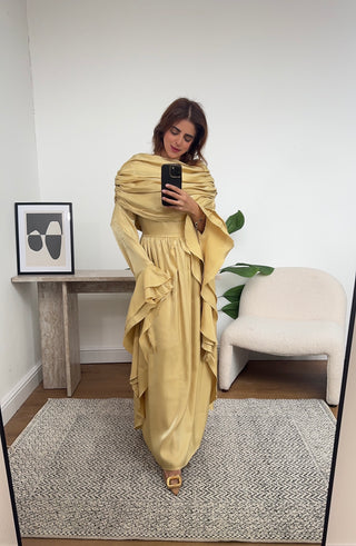Butter yellow flare sleeve dress- grecia Butter yellow flare sleeve dress- grecia