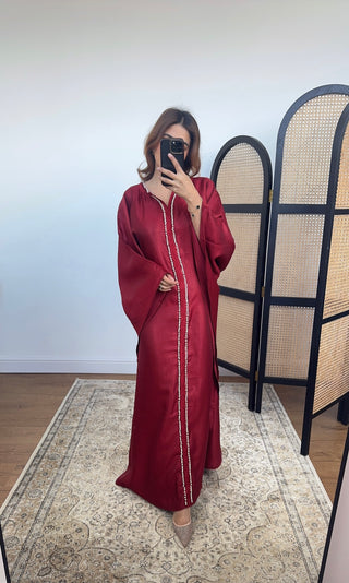 Wine pearl kaftan- marwa - Fash Focused