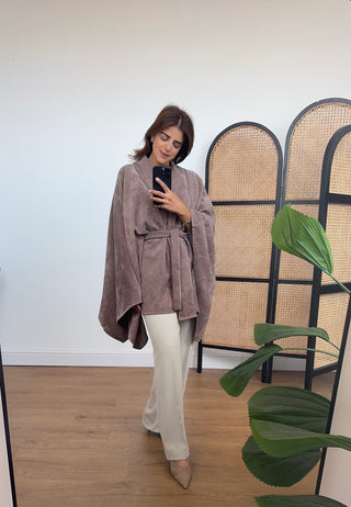 Taupe cape jacket- aya
