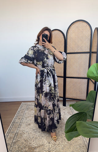 Black floral dress- sera - Fash Focused