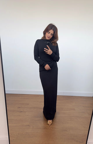 Black dress with rope detail - yana - Fash Focused