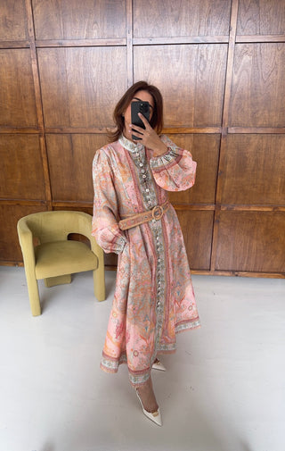 paisley button maxi dress- nova - Fash Focused
