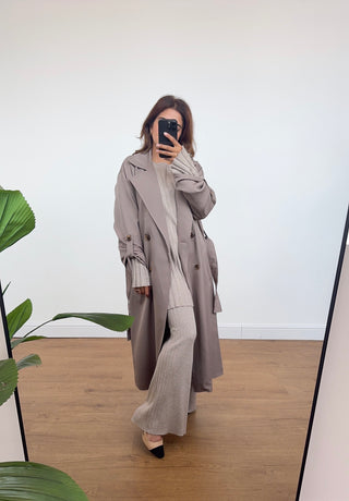 Taupe trench coat - Leta - Fash Focused