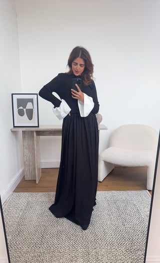 black maxi knit dress- ori - Fash Focused