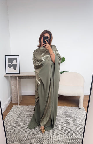 Sage shimmer kaftan - hayat