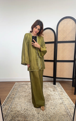 Lime pearl lace coord-Aleen - Fash Focused