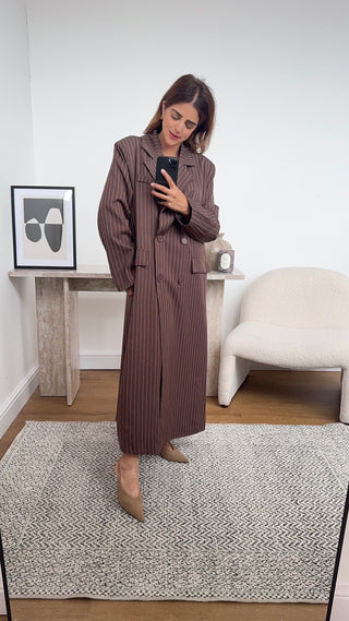 coco striped longline blazer - Aria - Fash Focused