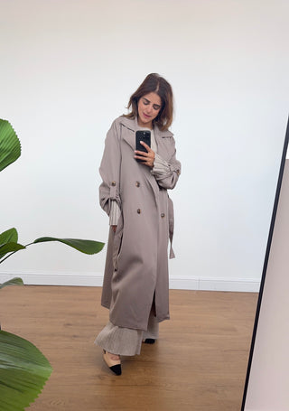 Taupe trench coat - Leta - Fash Focused