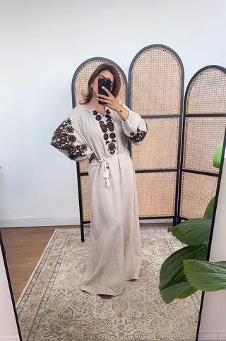 CREAM COTTON DRESS-YENA
