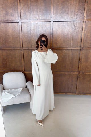 Ivory cape maxi dress- aurelia