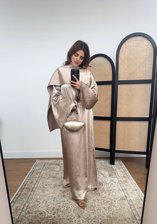 Champagne scarf dress with pockets - lumera - Fash Focused