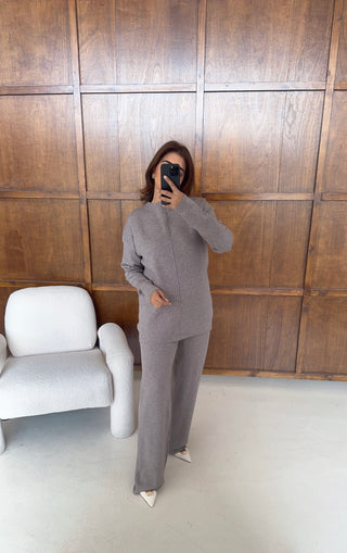 Taupe knit coord- devica - Fash Focused