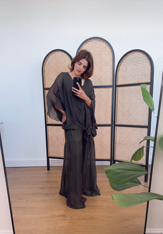 Coco luxe chiffon silk coord- lili