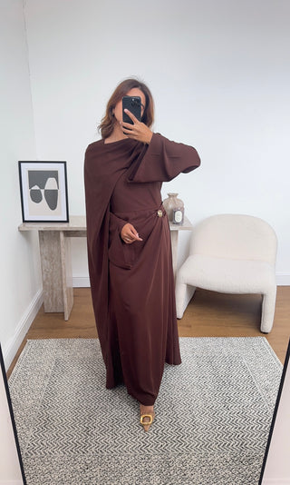 Coco dress with drape scarf- zaria - Fash Focused