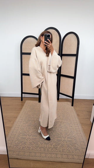 Aya kimono coatigan beige - Fash Focused