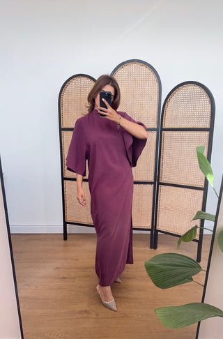 Plum high neck dress- elodie