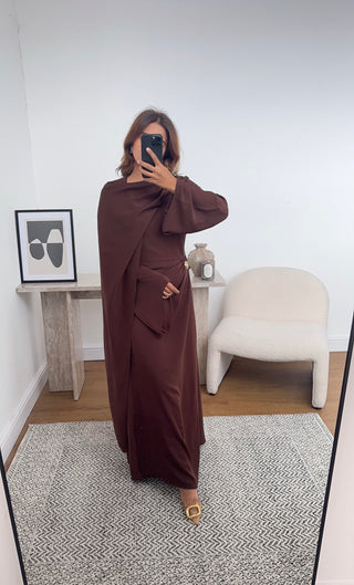 Coco dress with drape scarf- zaria - Fash Focused