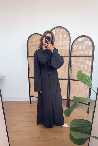 Black mandarin two piece set- ayla