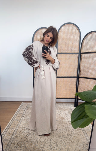 CREAM COTTON DRESS-YENA