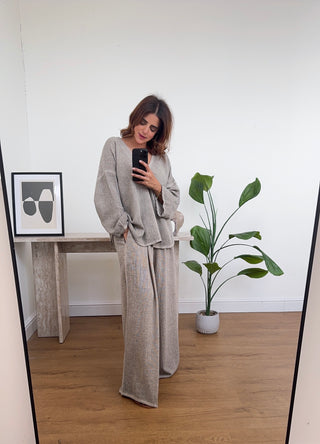 Taupe linen mix coord- paloma