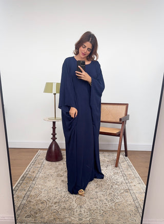 Navy basic butterfly abaya- gia - Fash Focused