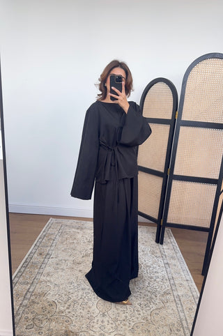 Black wide leg trouser Coord- rira - Fash Focused
