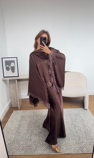 Coco satin lace two piece- luna