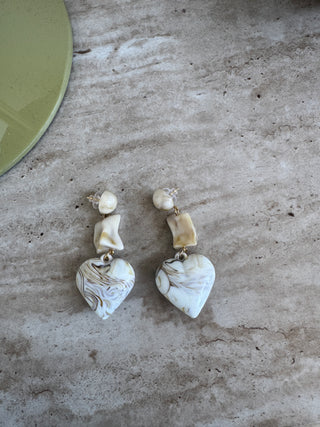 Valencia marble heart earrings - Fash Focused