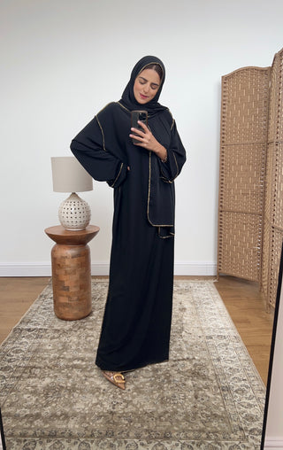 sena Hooded abaya black