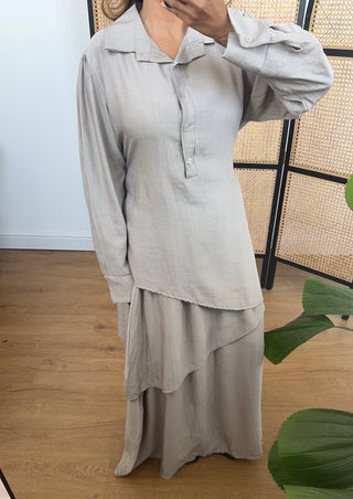 Taupe skirt set- terra